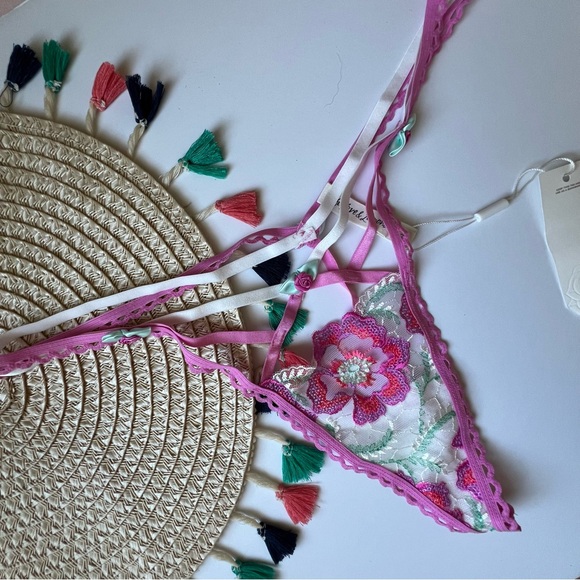 For Love & Lemons Festival Floral Thong Panty Multi-color Medium NEW - Picture 3 of 3